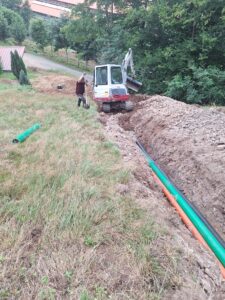 Verlegung Wasser und Abwasser