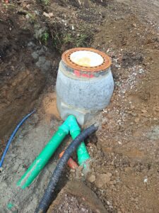 Verlegung Wasser und Abwasser